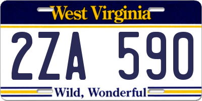 WV license plate 2ZA590