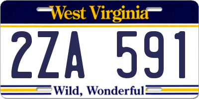 WV license plate 2ZA591