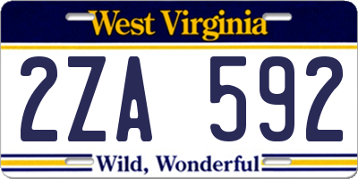 WV license plate 2ZA592