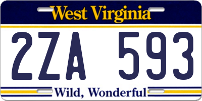 WV license plate 2ZA593
