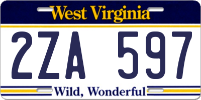 WV license plate 2ZA597