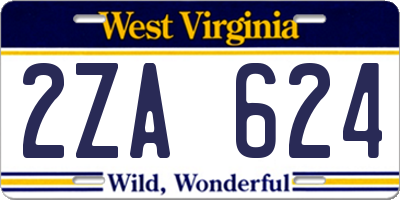 WV license plate 2ZA624