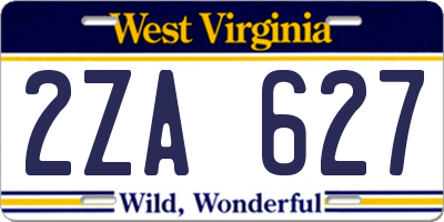 WV license plate 2ZA627