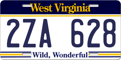 WV license plate 2ZA628