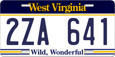 WV license plate 2ZA641