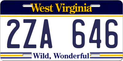WV license plate 2ZA646