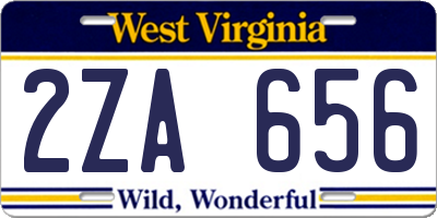 WV license plate 2ZA656