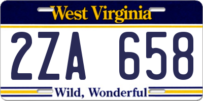 WV license plate 2ZA658