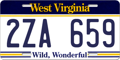 WV license plate 2ZA659