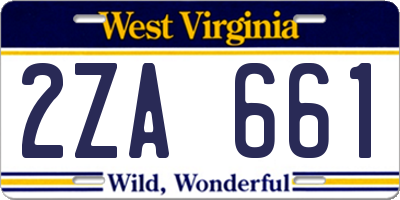 WV license plate 2ZA661