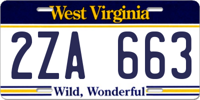 WV license plate 2ZA663