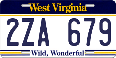 WV license plate 2ZA679