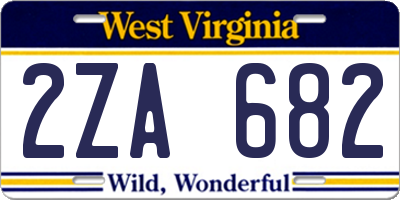 WV license plate 2ZA682