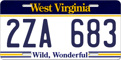 WV license plate 2ZA683