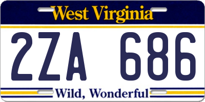 WV license plate 2ZA686