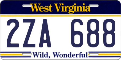 WV license plate 2ZA688
