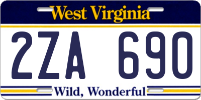 WV license plate 2ZA690