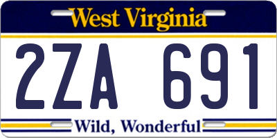 WV license plate 2ZA691