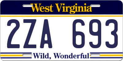 WV license plate 2ZA693