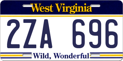 WV license plate 2ZA696