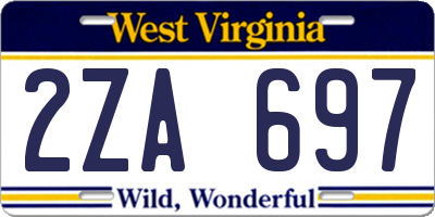 WV license plate 2ZA697