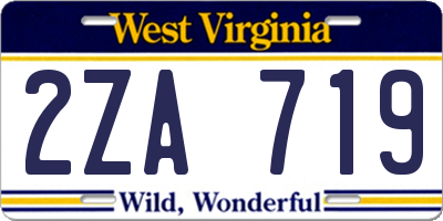 WV license plate 2ZA719