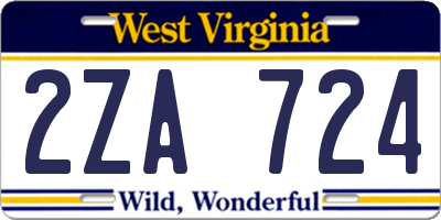 WV license plate 2ZA724
