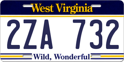 WV license plate 2ZA732