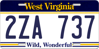 WV license plate 2ZA737