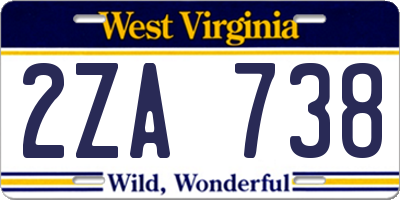 WV license plate 2ZA738