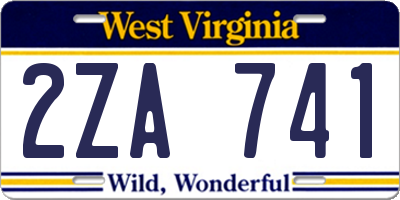 WV license plate 2ZA741