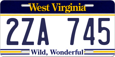WV license plate 2ZA745