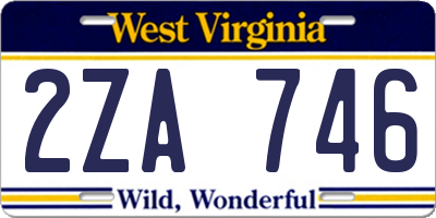 WV license plate 2ZA746