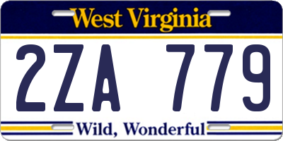 WV license plate 2ZA779