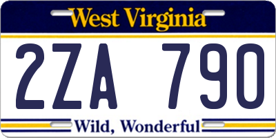 WV license plate 2ZA790