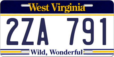 WV license plate 2ZA791