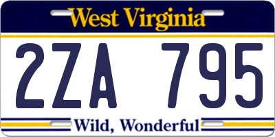 WV license plate 2ZA795