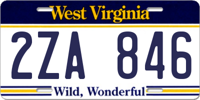 WV license plate 2ZA846