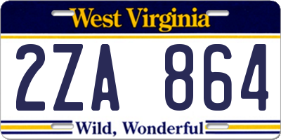 WV license plate 2ZA864