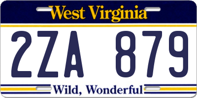 WV license plate 2ZA879