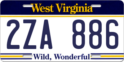 WV license plate 2ZA886