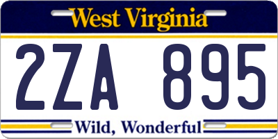 WV license plate 2ZA895