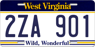 WV license plate 2ZA901