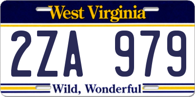 WV license plate 2ZA979