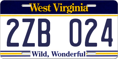 WV license plate 2ZB024