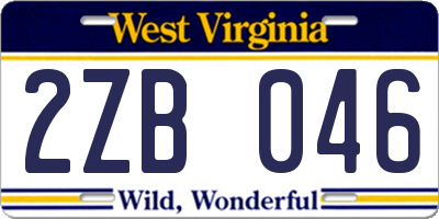WV license plate 2ZB046