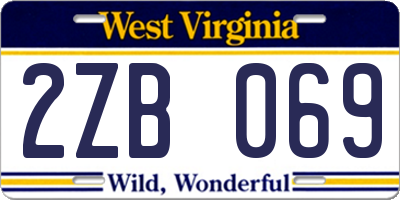 WV license plate 2ZB069
