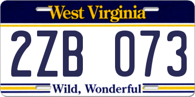 WV license plate 2ZB073