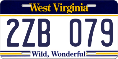 WV license plate 2ZB079