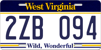 WV license plate 2ZB094